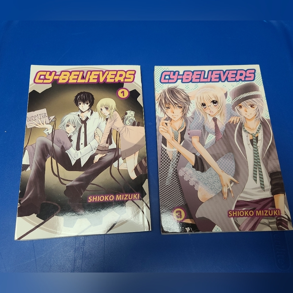 Cy-Believers Manga Volumes 1 and 3 by Shioko Mizuki